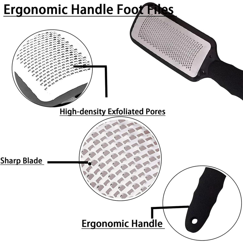 Foot Rasp Hard Skin Remover, Dead Skin Remover for Feet, Pedicure Foot File Make Foot Beauty Extra Smooth, Foot Scrub Foot Exfoliator for Corn Removal, Feet Care Callous Removers for Feet (1 Black) 1 Black - BeesActive Australia