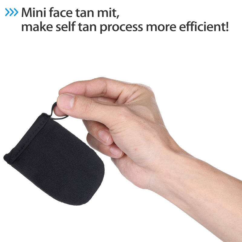 Tanning Mitts Ultra Soft Self Tanner Mitt Applicator, Thumb Sunless Tanning Mitten with Elastic Wrist and Mini Face Tanning Mit, Streak Free Reusable Tanning Glove for Self Tan Lotion Mousses, 2 Pack Black - BeesActive Australia