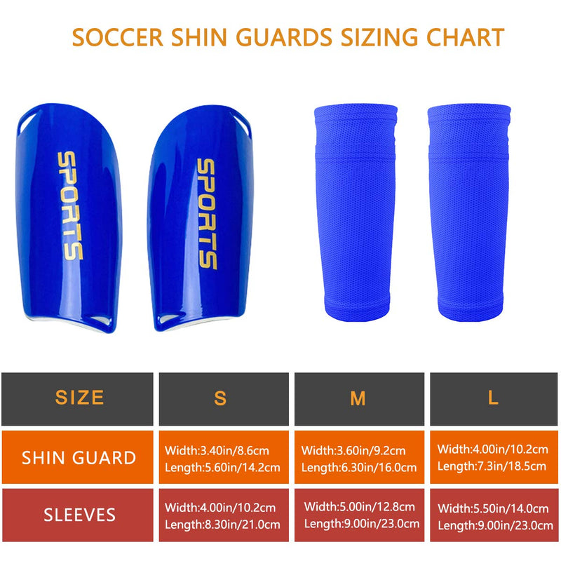 Soccer Shin Guards for Kids Youth, Shin Guard and Shin Guard Sleeves for Boys and Girls for Football Games EVA Cushion Protection Reduce Shocks and Injuries A-Blue Small - BeesActive Australia