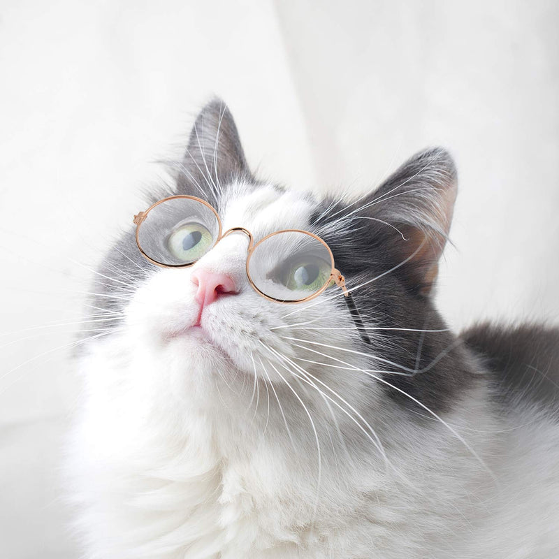 10 Piece Pet Sunglasses Round Metal Pet Sunglasses Classic Retro Pet Sunglasses Cute and Funny Pet Sunglasses Dog Cat Cosplay Party Costume Photo Props Mixed Color - BeesActive Australia