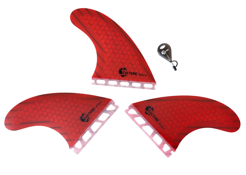 Culture Supply Signature RTM Honeycomb Tri Fin Surfboard Fin Sets - 5 Colors | 3 Sizes Black/Grey Small (HCM-2) - BeesActive Australia
