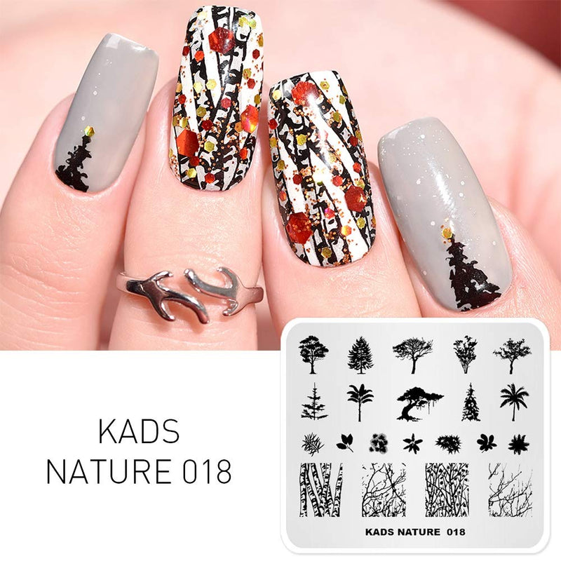 KADS Nail Stamping Plate Tree Nature Template Image Design Plates for Nail Art Decoration and DIY Nail Art (NA018) NA018 - BeesActive Australia