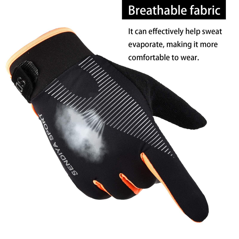 YHT Workout Gloves, Full Palm Protection & Extra Grip, Gym Fishing Fencing Gloves for Weight Lifting, Training, Fitness, Exercise (Men & Women) Orange Medium - BeesActive Australia