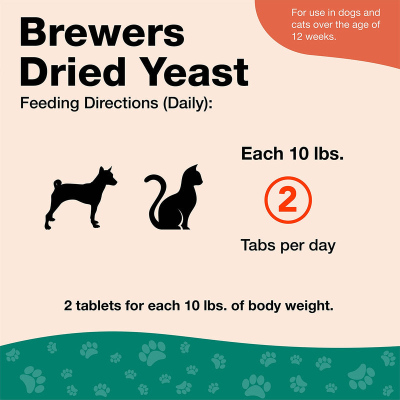 NaturVet – Brewer’s Dried Yeast Formula with Garlic Flavoring – Plus Vitamins – Supports Healthy Skin & Glossy Coat –Fortified with B-1, B-2, Niacin & Vitamin C –for Dogs & Cats 500 Tablets - BeesActive Australia