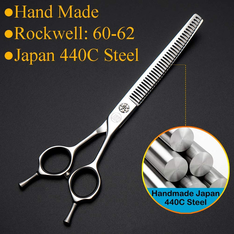Moontay Professional 7.0" Dog Grooming Chunkers Scissors, Upward Curved Pets Grooming Thinning/Blending Shears - Japan 440C Stainless Steel for Pet Groomers or Family DIY Use 7.0 inches 35 Teeth - BeesActive Australia
