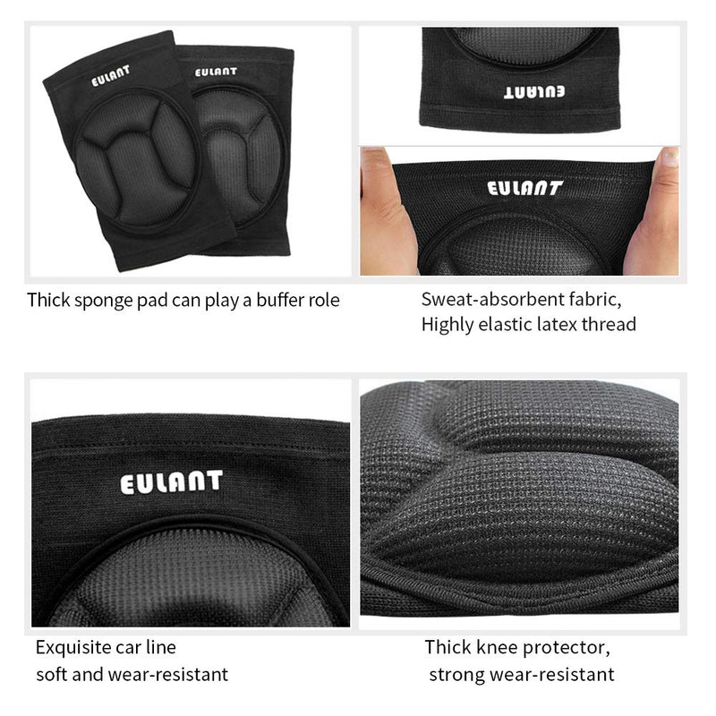 Sborter Protective Knee Pads 1Pair, Thick Sponge Collisioned Kneepads for Sports & Work & Warmth & Pain Relief & Daily Use,Black L - BeesActive Australia