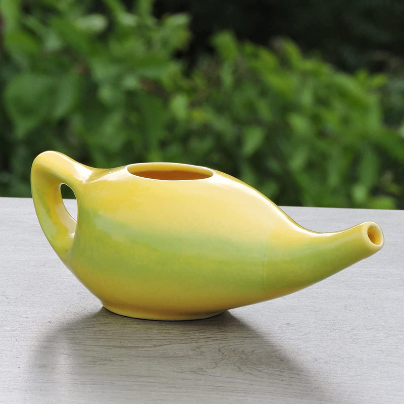 Porcelain Ceramic Neti Pot for Nasal Cleansing | Natural Treatment for Sinus, Infection and Congestion Blue Color - BeesActive Australia