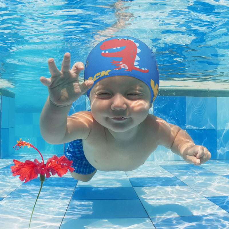 3 Pieces Kids Swim Caps for Boys Girls Age 1-6 Waterproof Swimming Cap Pool Cap for Kids Child Swim Caps for Toddler Youth - BeesActive Australia