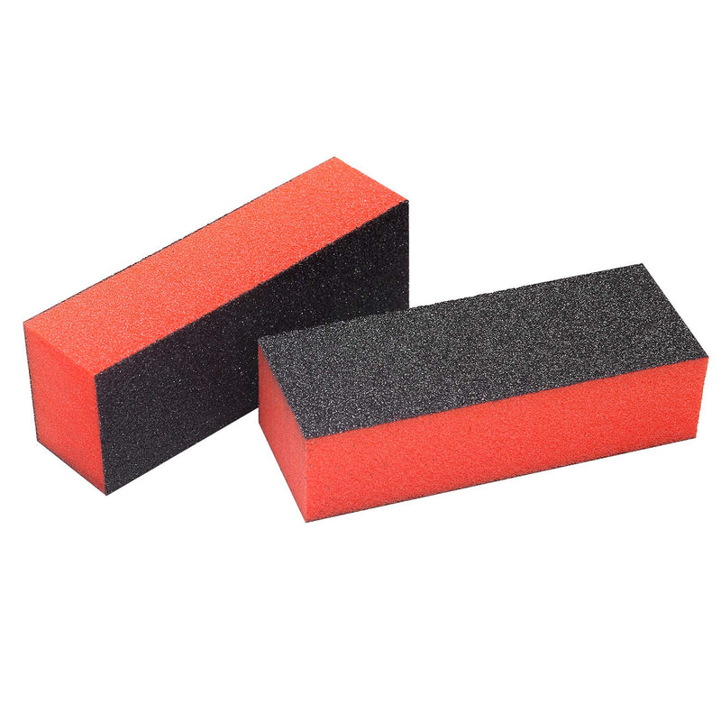 Senkary 12 Pack Nail Buffer Block 3 Way Buffing Sanding Block Files 100/180 Grit Professional Nail Polisher Manicure Tool (Black Orange) Black Orange - BeesActive Australia
