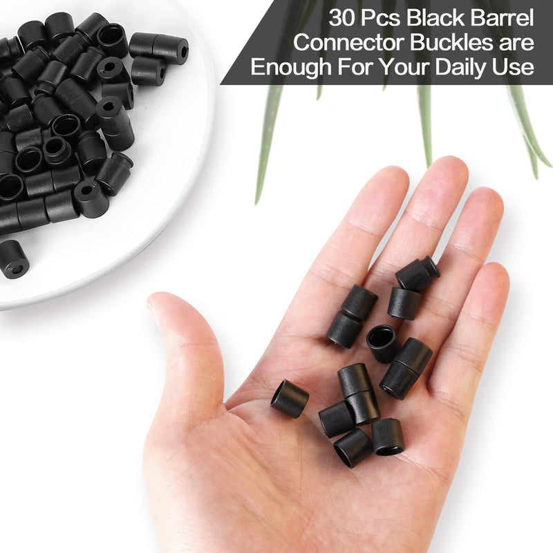 [AUSTRALIA] - Haiker 30 Pairs of Black Color Barrel Connector Buckle for DIY Outdoor Paracord Lanyard/Necklace 