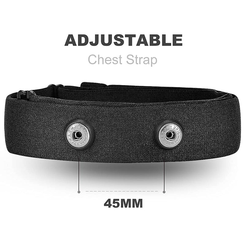 Heart Rate Monitor Replacement Chest Strap black Medium - BeesActive Australia