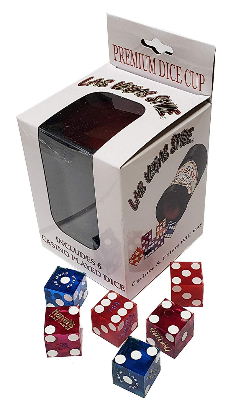 Cyber-Deals Premium Dice Cup with 3 Pairs 19mm Authentic Nevada Casino Table-Played Craps Dice - BeesActive Australia