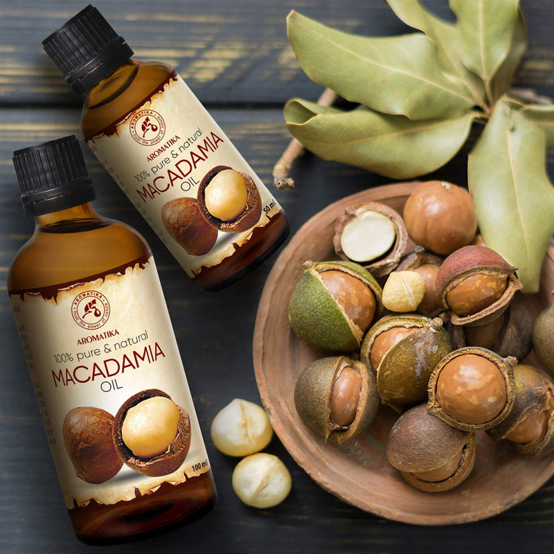 Macadamia Oil 1.7 oz - Cold Pressed - Macadamia Integrifolia - South Africa - 100% Pure & Natural Macadamia Nut Oils - Benefits for Hair - Body - Skin Care - Massage 1.7 Ounce - BeesActive Australia