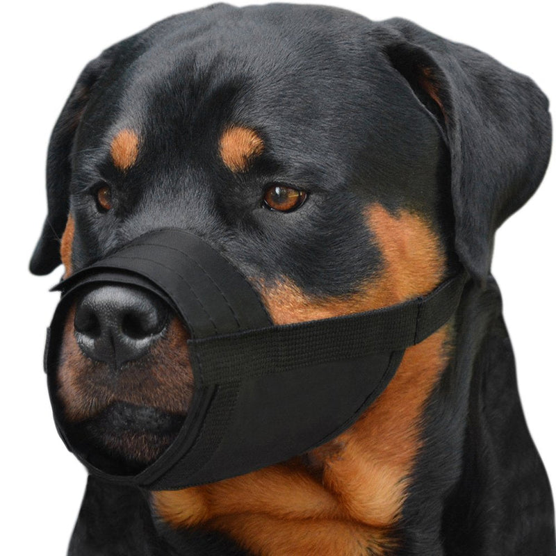 CollarDirect 2-PCs Set Dog Muzzles - Adjustable Soft Breathable Nylon Dog Mouth Guard Cover for Small, Medium and Large Dogs, Anti Chewing, Barking & Biting - Black & Red L/XL (2 Count) 2 Black - BeesActive Australia