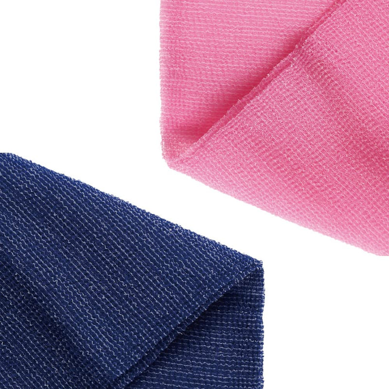 Extra Rough, Exfoliating Washcloth [Made in Japan] Exfoliating Towel Special Texture Makes Fluffy Foam Lather, Back Scrubber, Dead Skin Cell Remover [Loofah for Women and Men] (2pcs Set(Blue, Pink)) 2pcs set(Blue, Pink) - BeesActive Australia