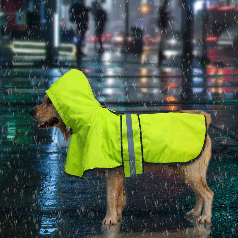 Candofly Dog Raincoat Reflective Dog Rain Jacket Waterproof Hooded Ponch Dog Rain Coat for Small Medium Large Dogs X-Large Green - BeesActive Australia