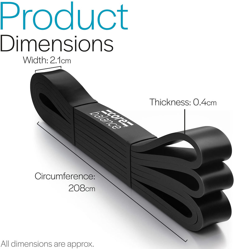 Core Balance Assisted Pull Up Bands Resistance Strength Training Natural Latex (Light to Extra Heavy) Black (Medium) - BeesActive Australia