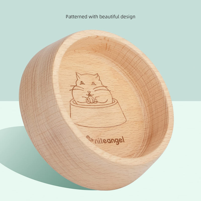 Niteangel Wooden Hamster Feeding Bowl - Small Animal Food Dish for Dwarf Syrian Hamsters Gerbils Mice Degus or Other Similar-Sized Small Pets Hammy Pattern For Syrian - BeesActive Australia