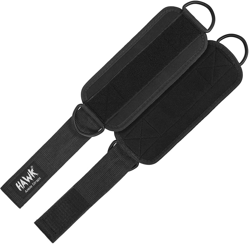 Ankle Straps for Cable Machines Padded Ankle Cuffs (Pair) - for Legs, Glutes, Abs and Hip Workouts Fits Women & Men - Fully Adjustable & Breathable Ankle Strap Set Black - BeesActive Australia