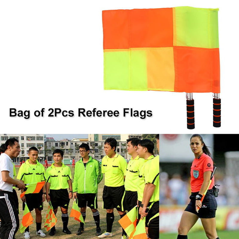 Alomejor 2PCS Referee Flag Waterproof Sports Linesman Flag with Storage Bag for Soccer Football Hockey Training Match - BeesActive Australia