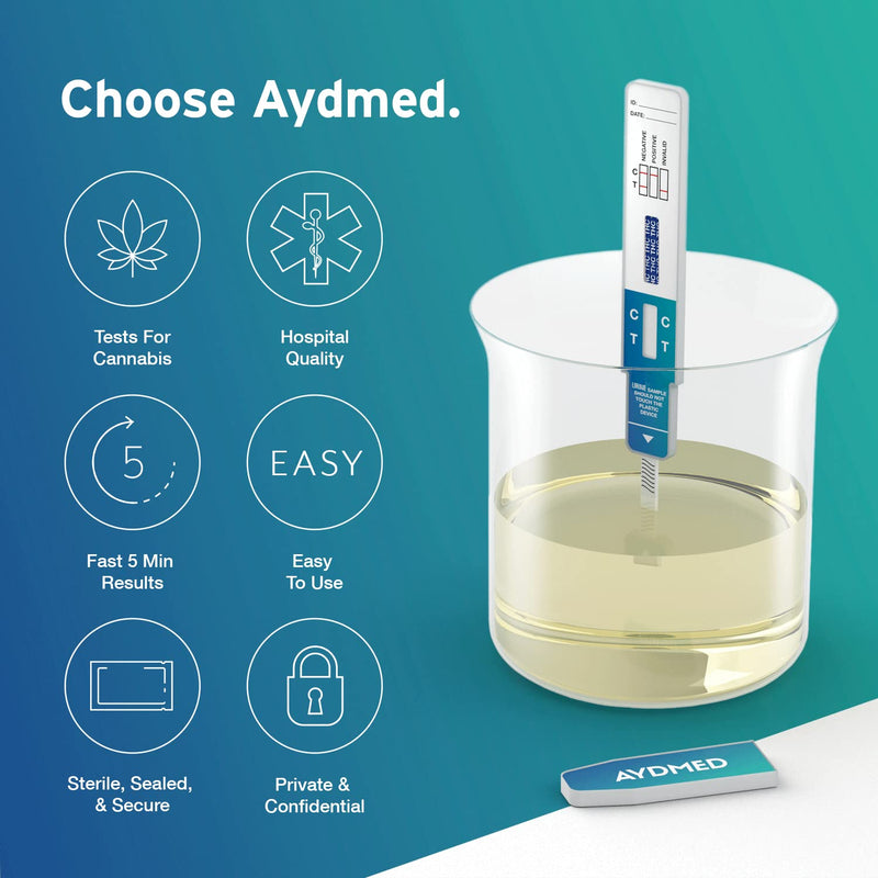 10 x Aidteq Professional Cannabis Rapid Drug Test Dip Cards | Urine Drug Tests | 50ng/mL Cut-Off Level | Test for Marijuana, Hashish, THC - BeesActive Australia