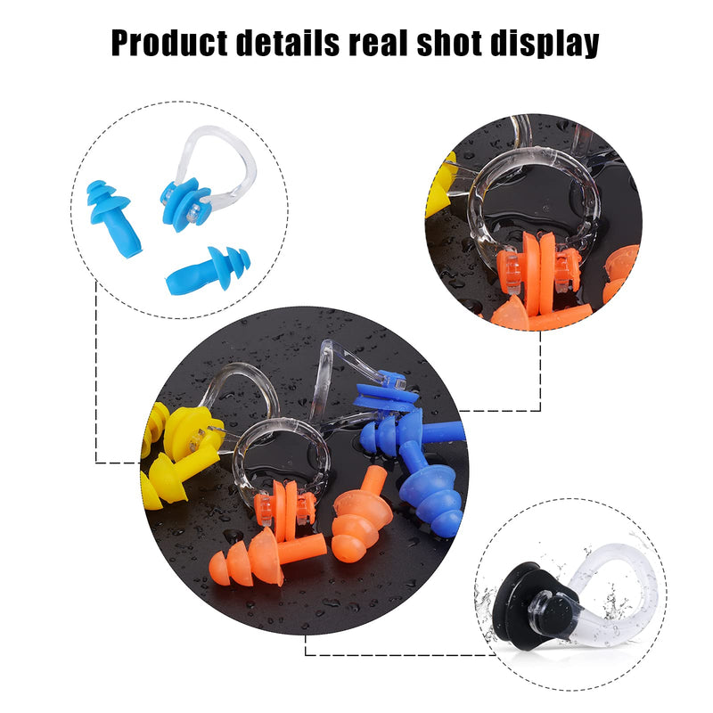 ASTER 42Pcs Swimming Ear Plugs Nose Plugs,14Pair Reusable Waterproof Soft Ear Plugs with 14PC Nose Plugs, Ear Nose Protection for Adults and Kids, Age 7+,for Showering Bathing Surfing Snorkeling - BeesActive Australia