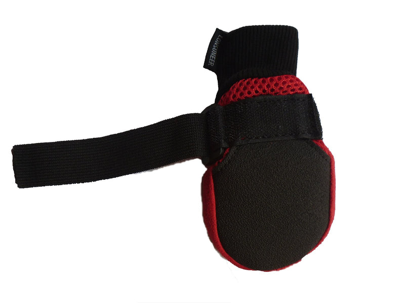 LONSUNEER Paw Protector Dog Boots Set of 4 Breathable Soft Sole Nonslip in 5 Sizes Medium - Inner Sole Width 2.56 Inch Red - BeesActive Australia
