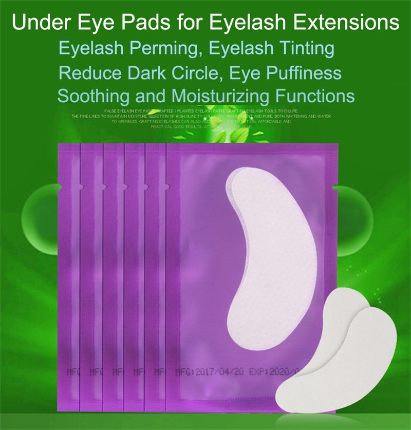 100 Pairs Set Under Eye Pads, Comfy and Cool Under Eye Patches Gel Pad for Eyelash Extensions Eye Mask Beauty Tool (Purple) - BeesActive Australia