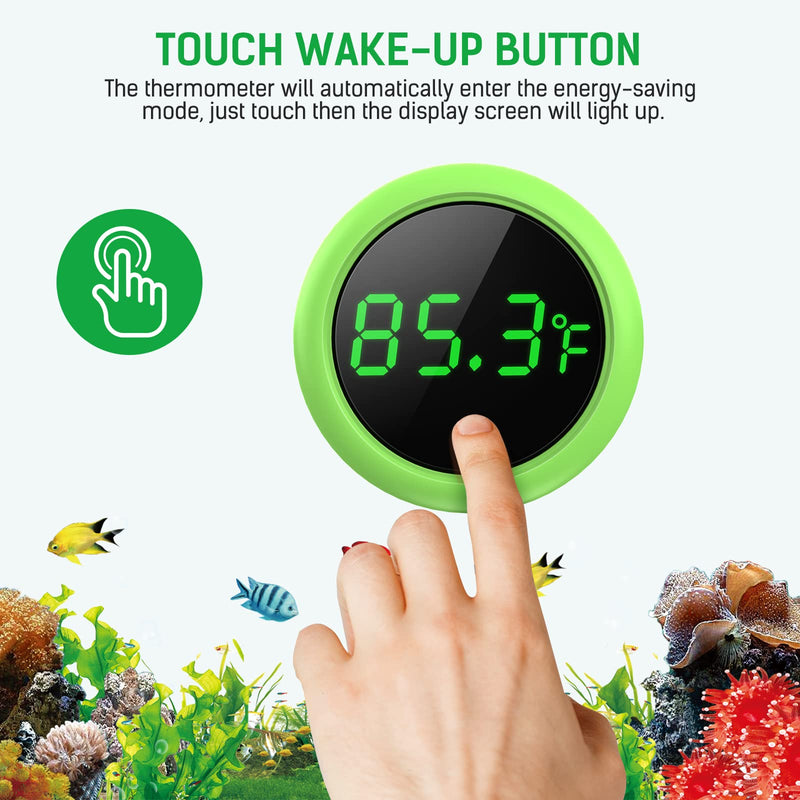 LED Aquarium Thermometer, PAIZOO 5S Refresh Speed Touch Screen Fish Tank Accurate Temperature Sensor, Wide Range of Displayed, Energy-Saving & Stick-on Thermometer for Aquariums, Glass Containers - BeesActive Australia