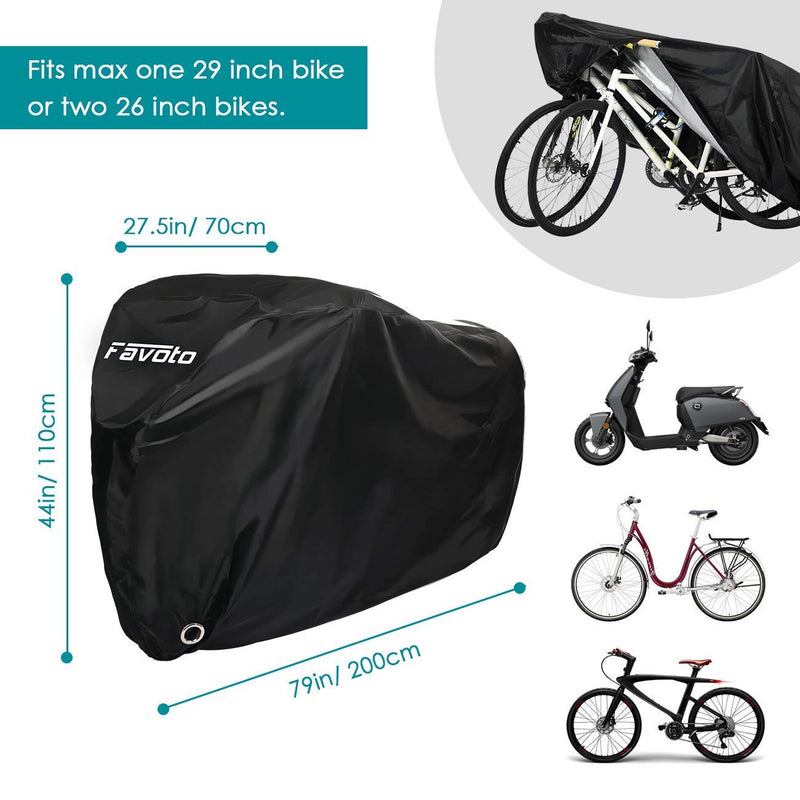 Favoto Bike Cover Waterproof Outdoor Bicycle Cover Thicken Oxford 29 Inch Bike Cover for 2-3 Bikes UV Snow Wind Proof with Anti-Theft Lock Hole - BeesActive Australia