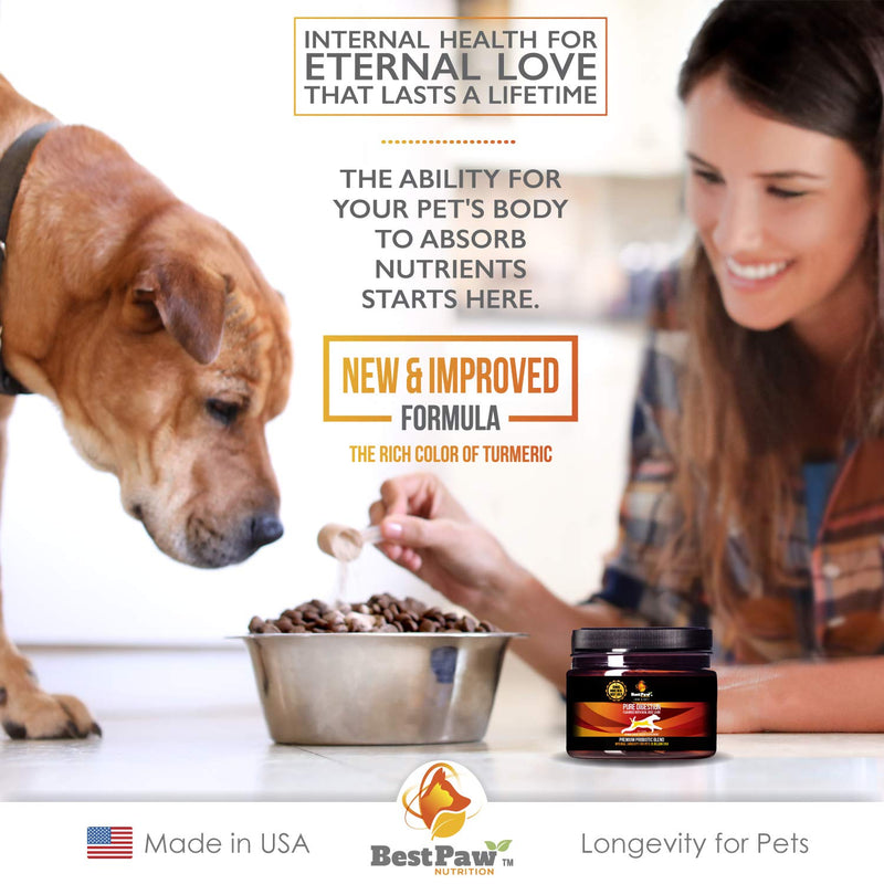 Probiotics for Dogs & Cats with Prebiotics & Digestive Enzymes Best for Gas Diarrhea UTI & Yeast Infection Relief Grain Free Powder Supplement Organic Coconut Oil Pumpkin & Turmeric Made in The USA - BeesActive Australia