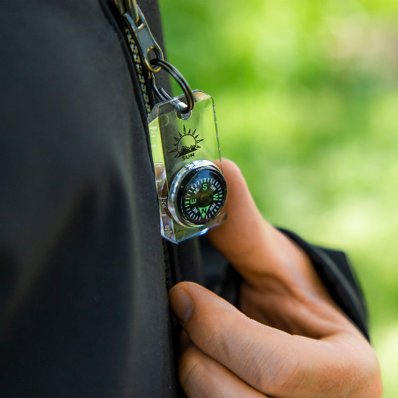 MiniComp - Zipperpull Mini Compass with Split Ring | Easy-to-Read Compass for Jacket, Parka, or Pack - BeesActive Australia