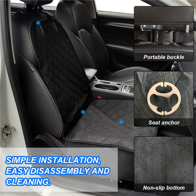 Dog Car Seat Cover, Universal Waterproof Non-Slip Backing Dog Seat Covers/Protectors with Buckle, Padded for Most Cars, SUV & MPV (Black) - BeesActive Australia