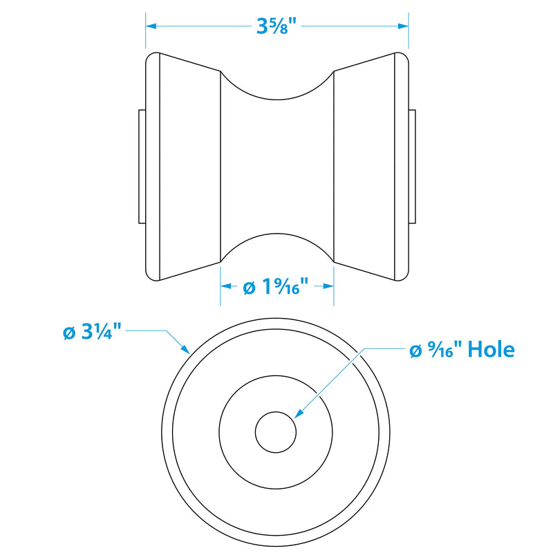 [AUSTRALIA] - Seachoice 56580 Bow Roller – 4 Inch Length – 1/2 Inch ID – Gold – 5 Year Warranty 