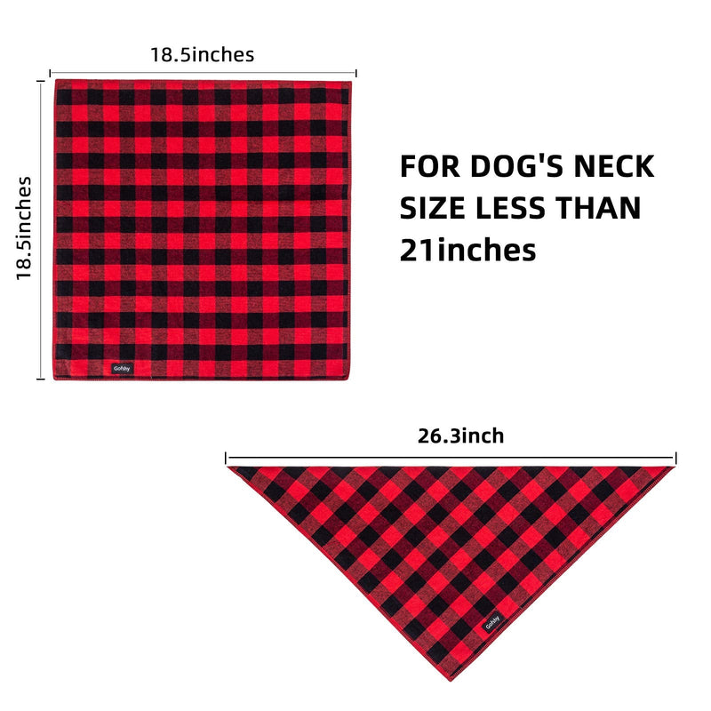 Gofshy Dog Bandanas -6PCS Dog Gifts Red Blue Green Orange Black Brown Buffalo Plaid Dog Scarf Adjustable Dog Accessories Kerchief for Small Medium Large Dogs Cats Puppy Bandanas - BeesActive Australia
