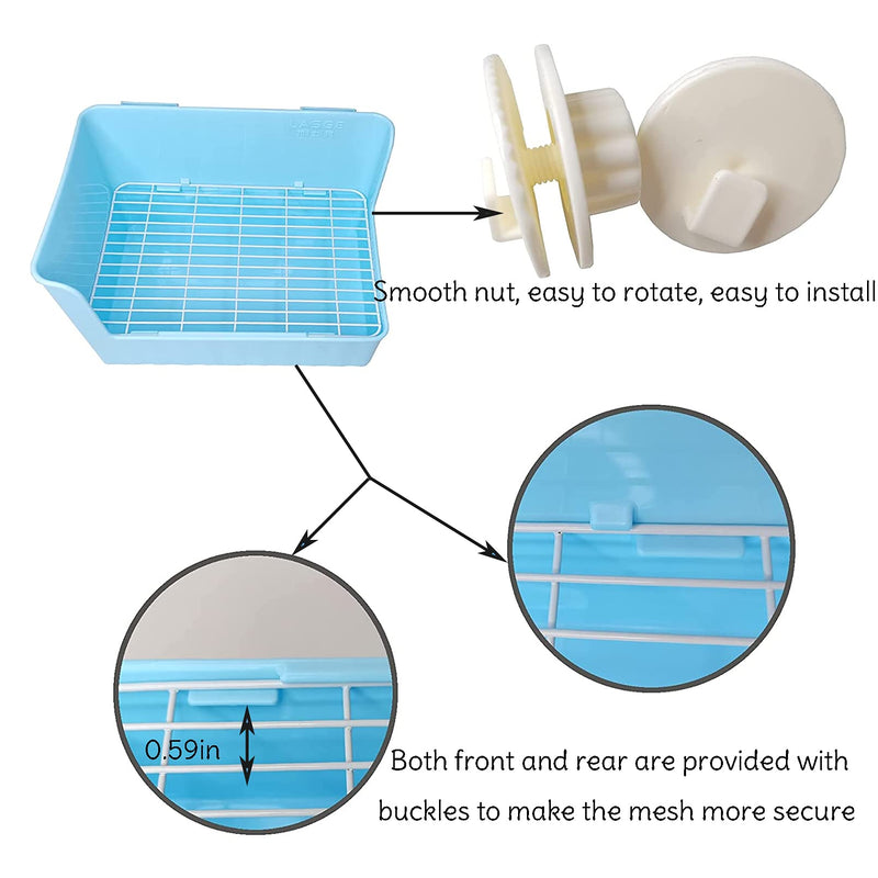 Tfwadmx Rabbit Litter Box Toilet Bunny Corner Litter Pan Pet Toilet Potty Trainer with Scoop Rabbit Chew Toys for Guinea Pigs Galesaur Chinchilla Ferret Small Animal White - BeesActive Australia