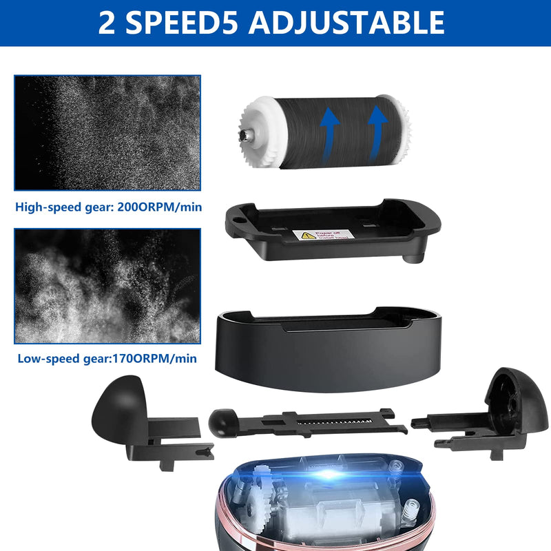 Electric Foot File, Eojjoisee® Hard Skin Remover, Rechargeable Callus Remover for Feet, 16 in 1 Pedicure kit with 3 Rollers LED Light, Foot Care Kit for Dry Dead Skin Cracked Heels Calluses (Black) Black - BeesActive Australia