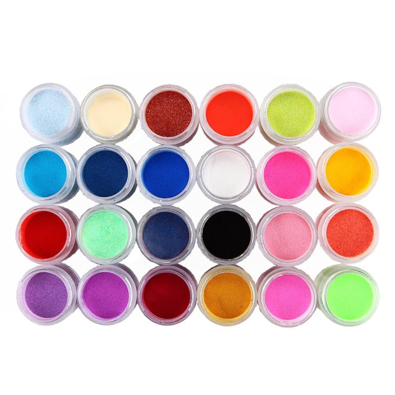 Acrylic Powder, Aimik 24 Colors Acrylic Nail Art Tips UV Gel Powder Dust Design Decoration 3D Manicure - BeesActive Australia