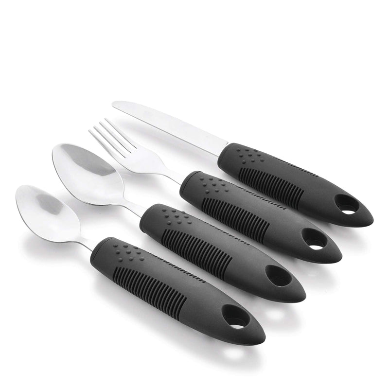 Celley Adaptive Utensils for Elderly, Arthritis, Parkinsons and Handicapped, Non-Weighted, 4 Pcs Set - BeesActive Australia