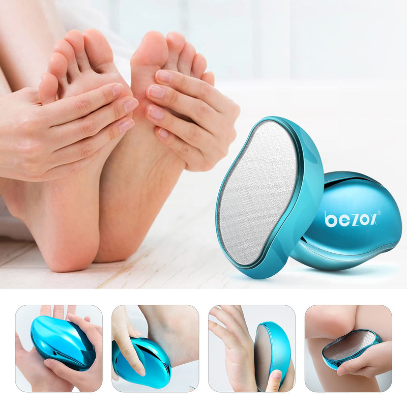 BEZOX 2in1 Nano Glass Foot File for Foot Spa, Home Salon -Highly Effective Callus Remover Wake Up Velvety Feet -Hig Blue - BeesActive Australia