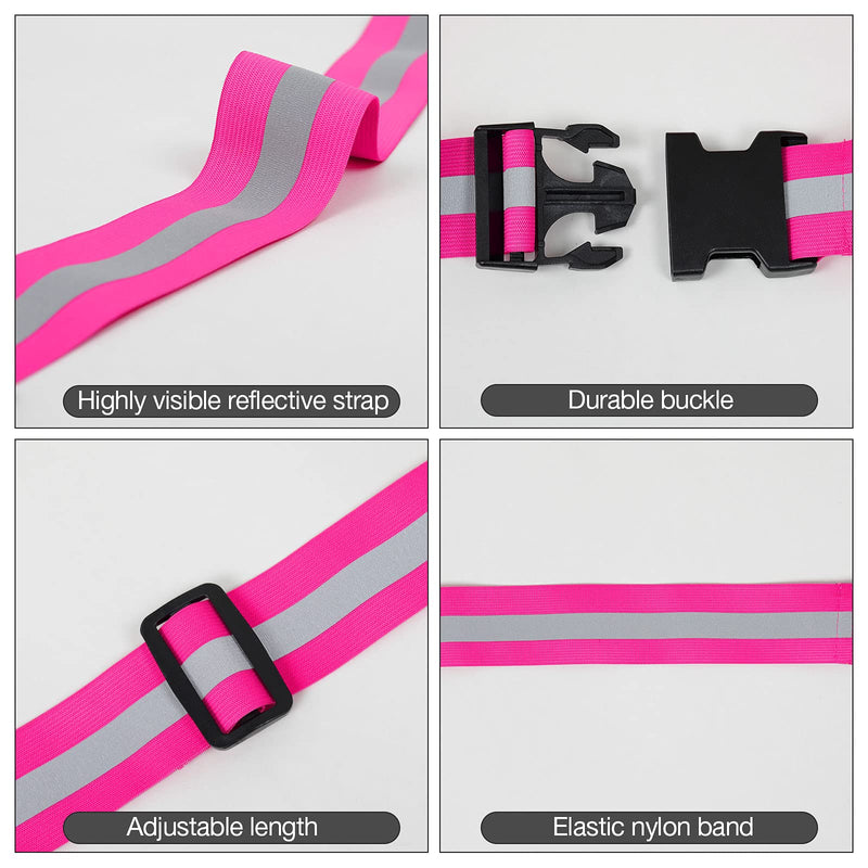 TCCFCCT Safety Reflective Vest, High Visibility Running Vest for Men Women, Safety Gear for Cycling Pink belt set - BeesActive Australia