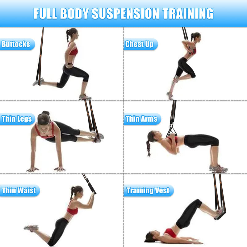Brebebe Door Anchor Strap for Resistance Exercise, Resistance Bands with Handles Pull Bar, New Perfect Portable Home Gym, All-in-One Complete Workout Equipments for Full Body Exercise 1 Door Anchor+ 2 Handles Set - BeesActive Australia