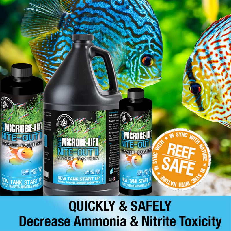 MICROBE-LIFT Nite-Out II Aquarium and Fish Tank Cleaner for Rapid Ammonia and Nitrite Reduction, Freshwater and Saltwater 16-ounce - BeesActive Australia