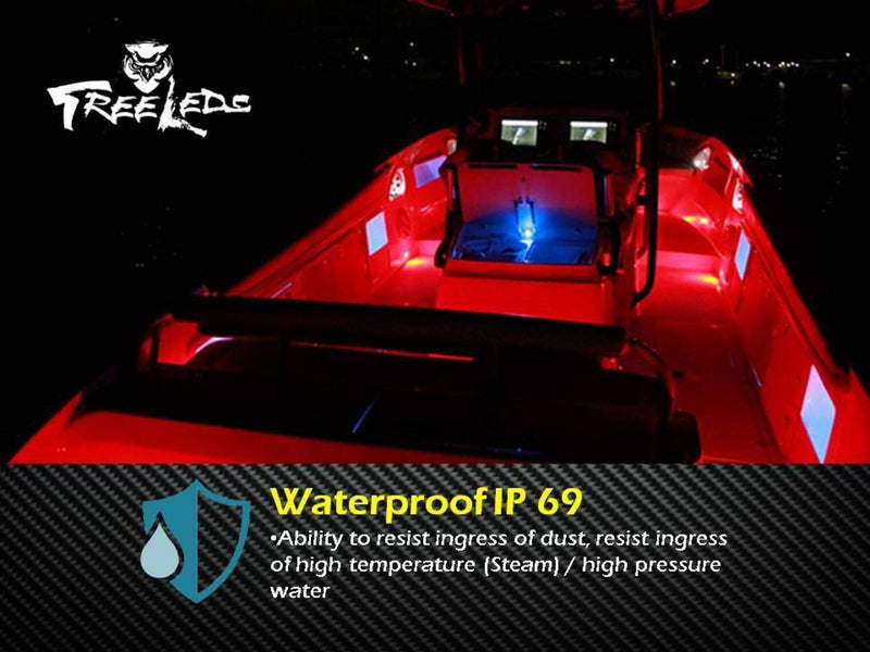 [AUSTRALIA] - Tree Leds Interior Boat Light Marine Strip Utility LED Deck Lights for Boats 12 Volts (Pack of 2) Red 