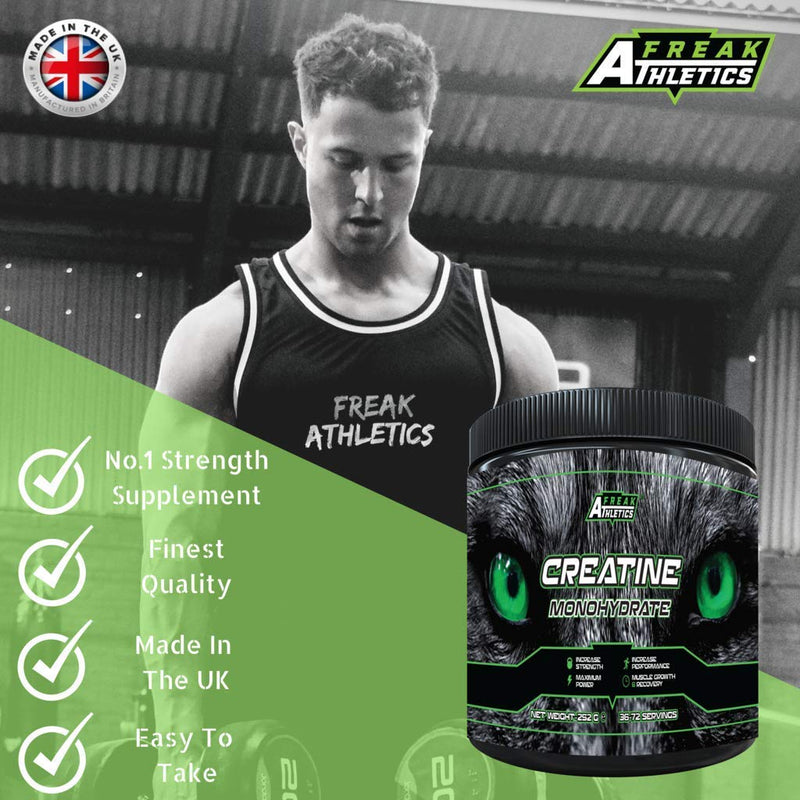 Creatine Monohydrate Powder 252g - Premium Grade Creatine Monohydrate - UK Made - Unflavoured Creatine Powder Scoop Included - BeesActive Australia