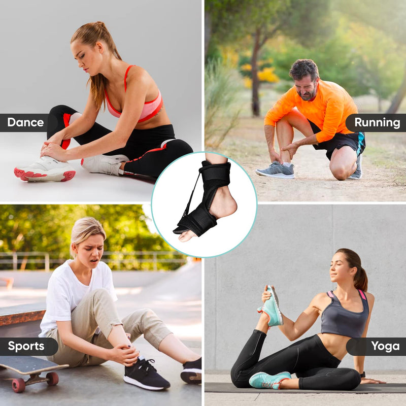NUTRETURE Plantar Fasciitis Night Splint - Innovative Design for Better Support, Perfect for Achilles Tendonitis, Plantar Fasciitis, Sprain, Swelling, Heel Pain & Sports Injuries (Black) - BeesActive Australia