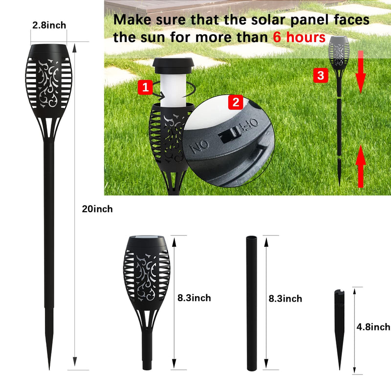 AOUNQ Solar Lights Outdoor Waterperoof Purple,?2022 Upgraded ?Outdoor Solar Torch Lights with Flickering Flame, 4 Pack Mini Solar Outdoor Lights for Garden Yard Patio Pathway Decoration - Auto On/Off Pink-4Pack - BeesActive Australia