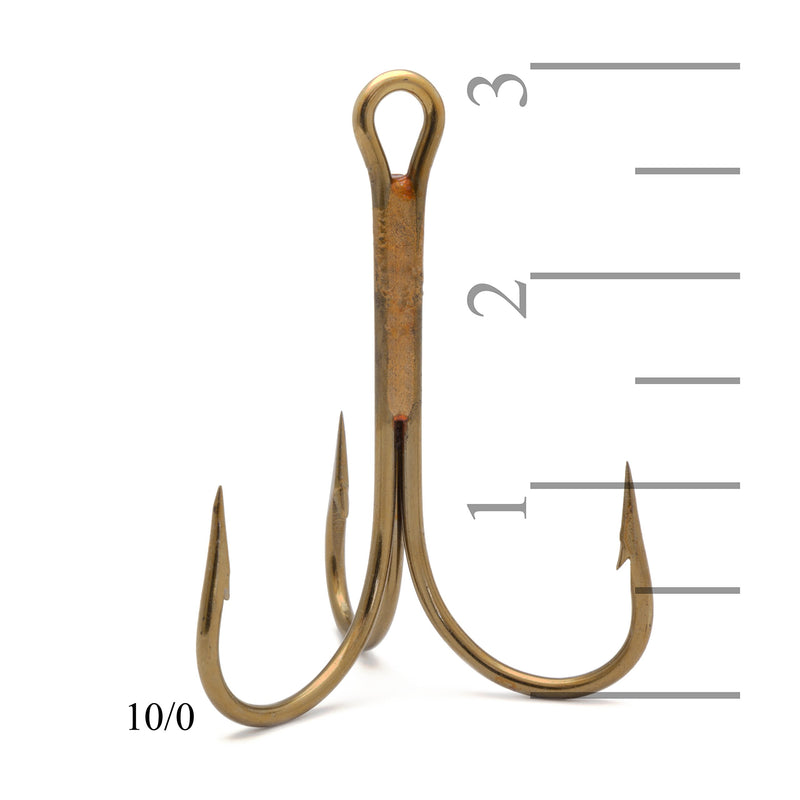 [AUSTRALIA] - Mustad 3551 Classic Treble Standard Strength Fishing Hooks | Tackle for Fishing Equipment | Comes in Bronz, Nickle, Gold, Blonde Red [Size 18, Pack of 25] Bronze 