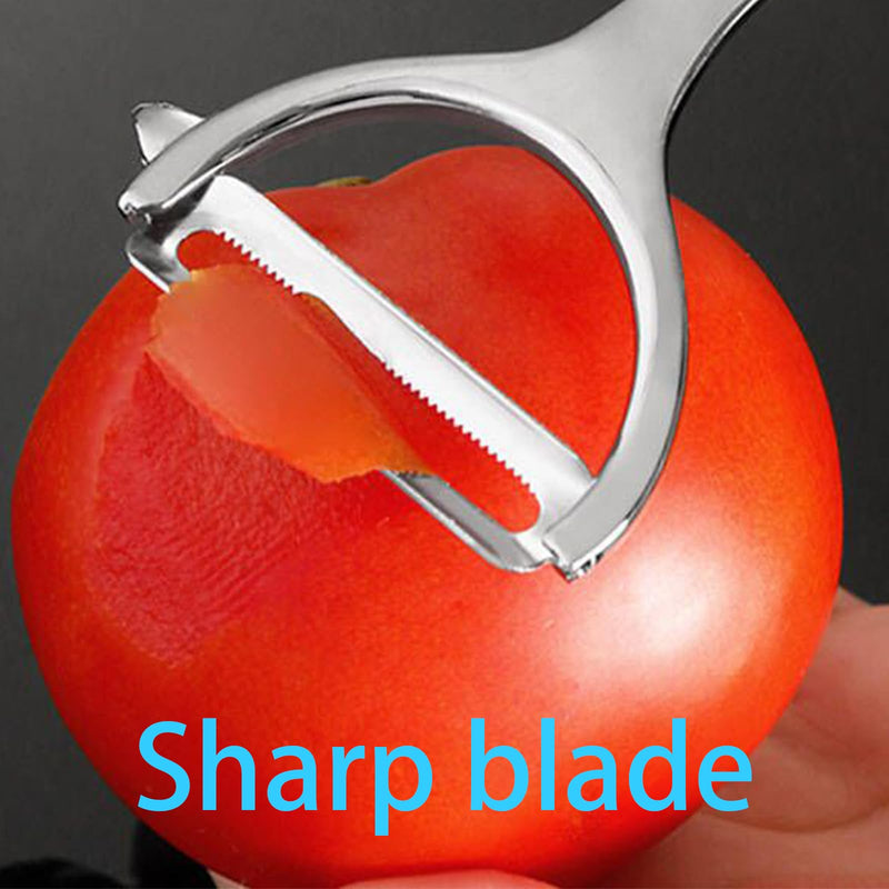 Vegetable Peeler Potato Peeler, Weight0.12Ib Stainless Steel Non-Slip Handle and Sharp Blades, Set Of 2 (1 Straight 1 Serrated Blade) Collaborative Work Perfect Peeling of all Crusts and Soft Skins Light 6.29 "x 2.36 "x0.45" - BeesActive Australia