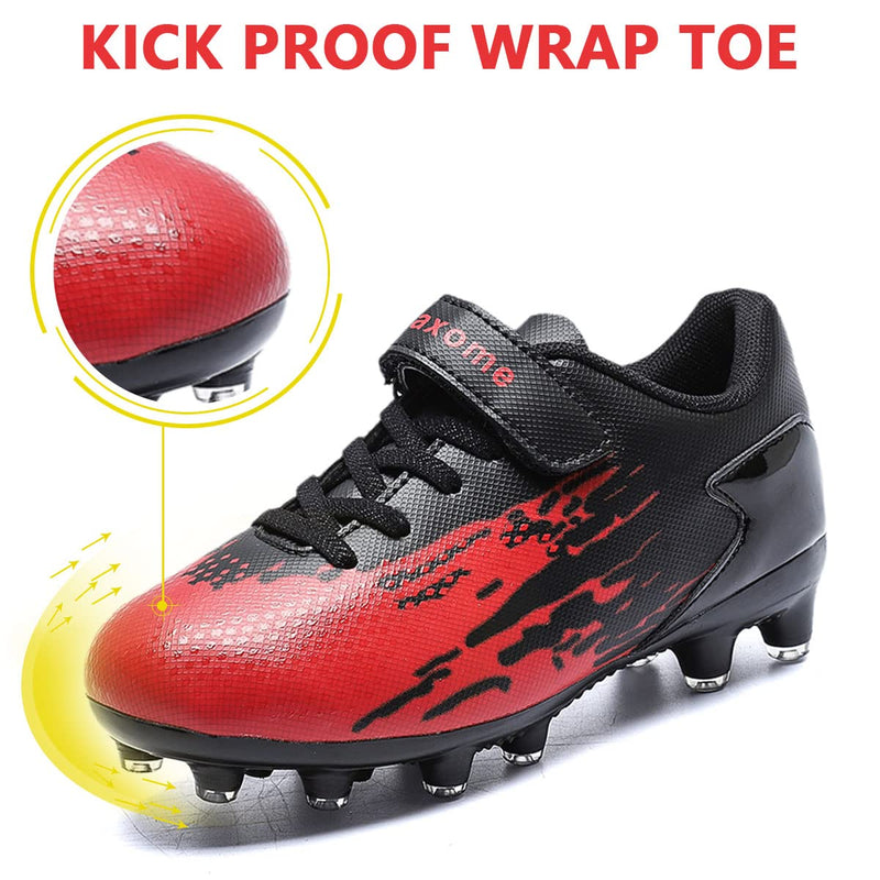 ziitop Kids Soccer Shoes for Boys Girls Youth Football Cleats Outdoor & Indoor Baseball Shoes, Lightweight Breathable Conical Studs, Running & Training for Students (Little Kids/Big Kids) 4 Big Kid Blackred - BeesActive Australia